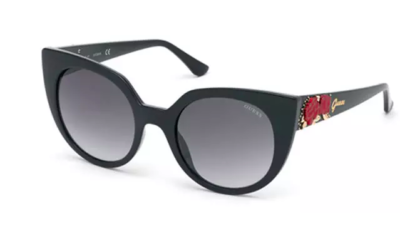 Guess sunglass Black cat eye fashion luxury red roses embossed