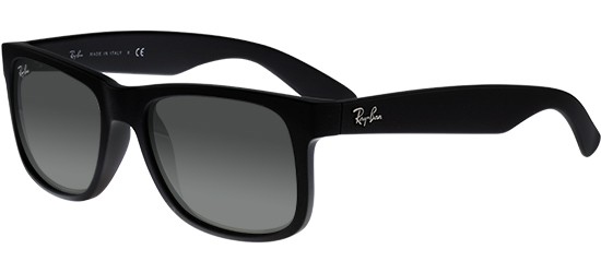 Ray-Ban RB4165 Justin 601/8G 54 Black Grey Gradient square everyday men unisex women sunglass culture side