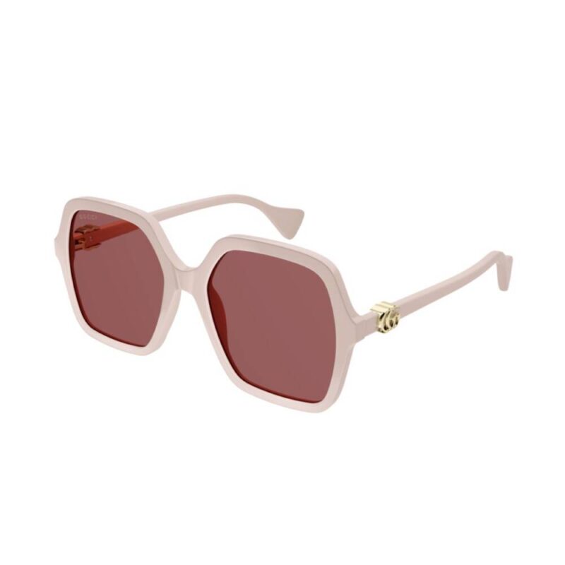 Gucci GG1072SA 004 56 Ivory Beige/Pink Square oversize butterfly Sunglass Culture Side