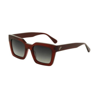 Bask Sol 89-9011 Crystal Red Polarised transparent rectangle everyday Sunglass Culture side