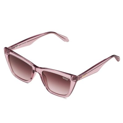 Quay Call the Shots Berry Brown Pink womens cateye sunglass culture side