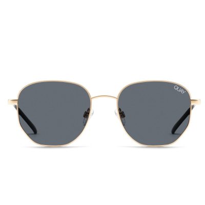 Quay Big Time Textured Gold Womens metal Sunglass Culture Front