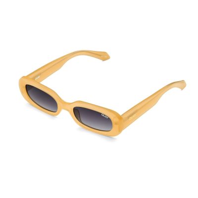 Quay SO SERIOUS Yellow Smoke rectangle rounded Womens Sunglass Culture side