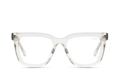 Quay Wired Clear Blue Light Blocker Square Sunglass Culture Front