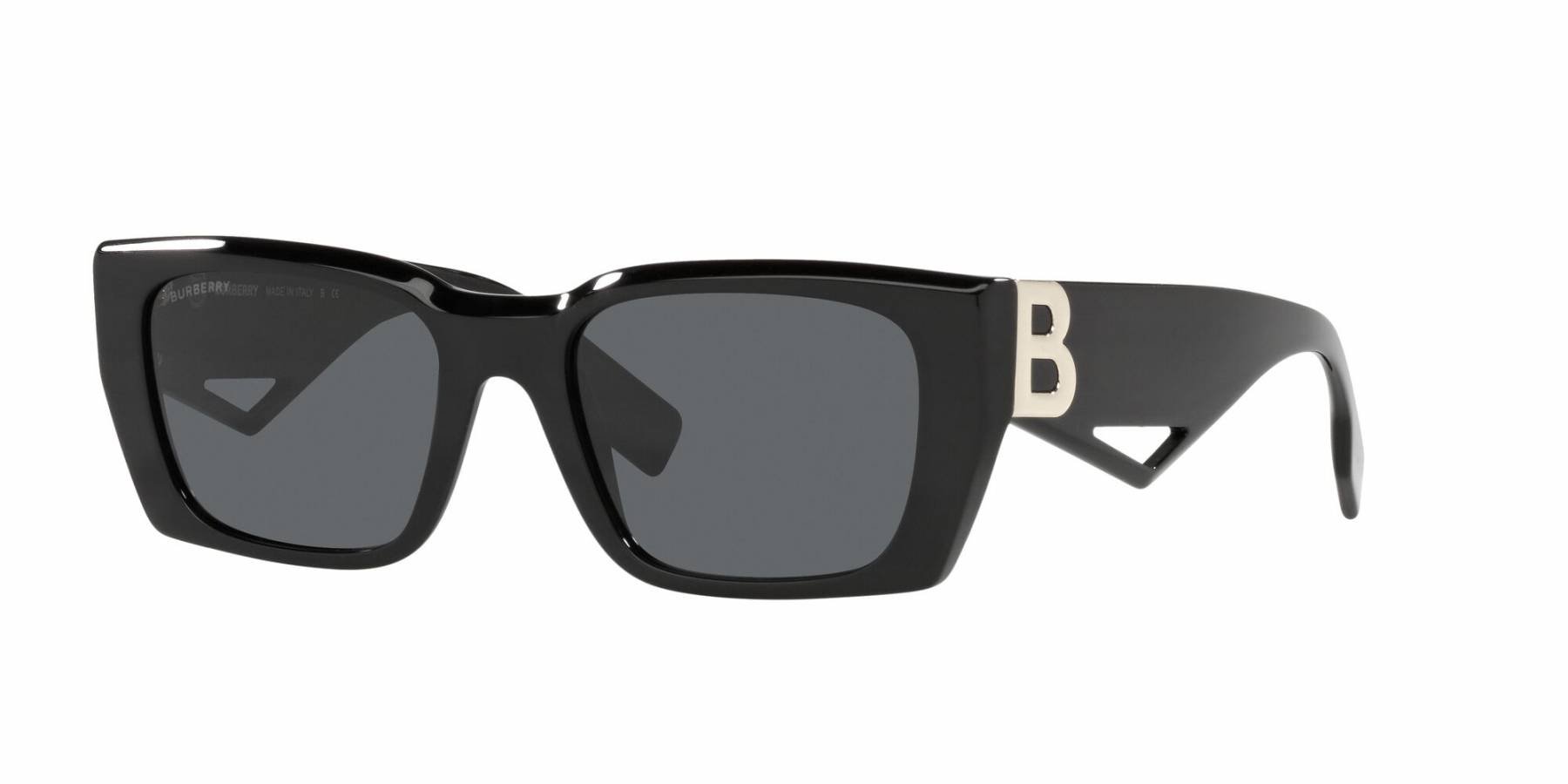 Burberry BE4336 387887 Poppy Black/Dark Grigio Grey - Sunglass Culture