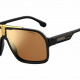 Carrera Eyewear 1014S 146 black gold mirrored full rim aviator sportwear fashion mens sunglass culture