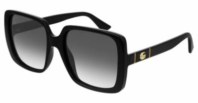 Gucci Eyewear GG0632S 001 black grey square butterfly fashion womens sunglass culture side
