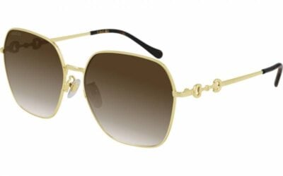 Gucci GG0882SA 002 60 Shiny Gold/Brown Gradient Sunglass Culture Side