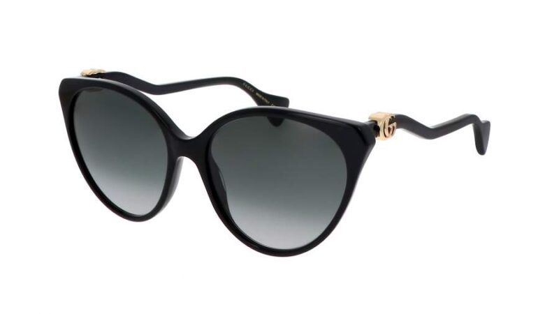 Gucci GG1011S 001 Black/Grey Cateye designer Sunglass Culture Side