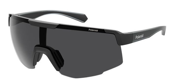 Polaroid Eyewear Sports PLD 7035 S 003 M9 black grey shield wraparound driving mens sunglass culture side