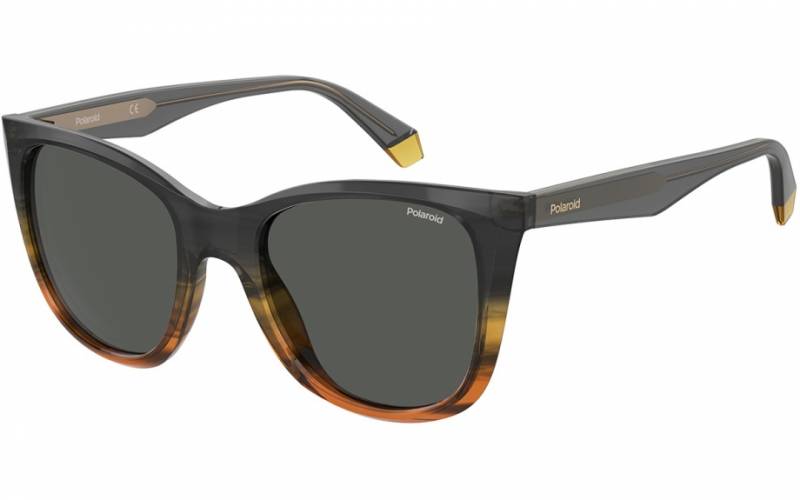 Polaroid PLD 4096SX XYO M9 52 Grey/Grey Polarised Square cat eye fashion sunglasses for  women sunglass culture side