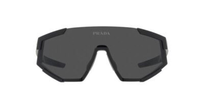 Prada Eyewear PS04WS DG006F black rubber grey shield sportwear driving mens sunglass culture front